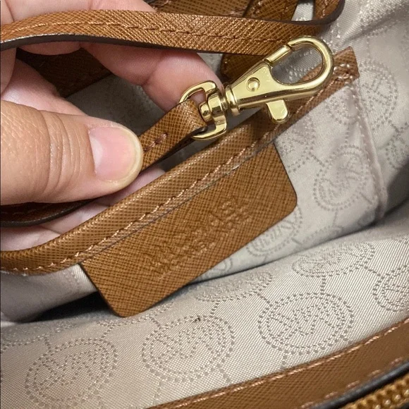 Michael Kors Monogram Cream and Brown Tote - Picture 6 of 12